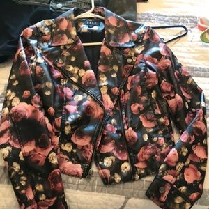 Floral Leather Jacket